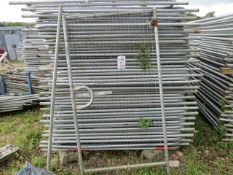 Approx 54 Heras Fencing Panels L 3400mm H 1900mm c/w Gate & 57 Footing Blocks