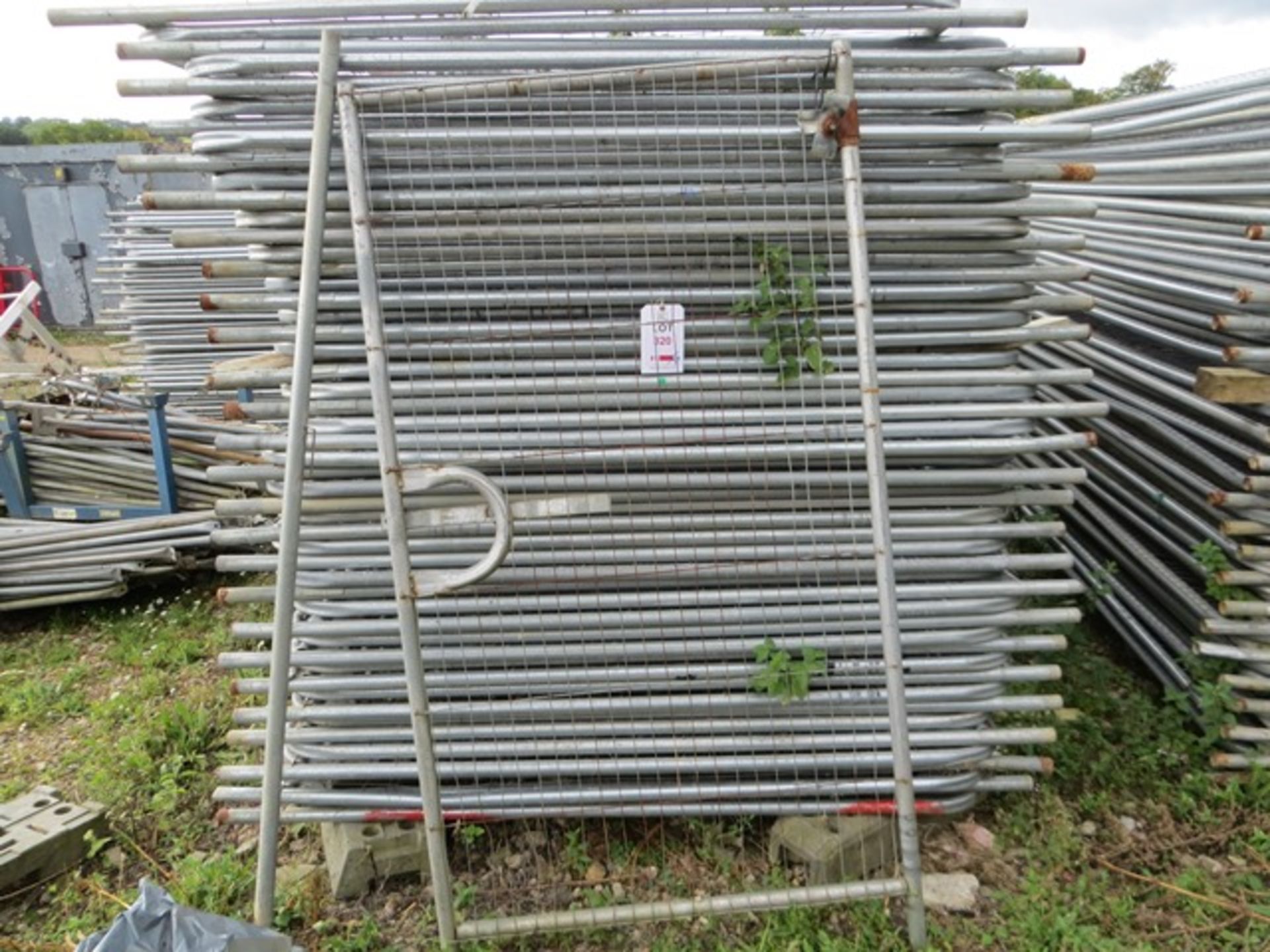 Approx 54 Heras Fencing Panels L 3400mm H 1900mm c/w Gate & 57 Footing Blocks
