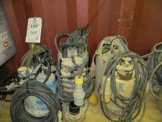 Six Various 110v Submersible Pumps