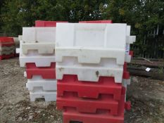 Forty Seven Plastic Road Barriers as Lotted