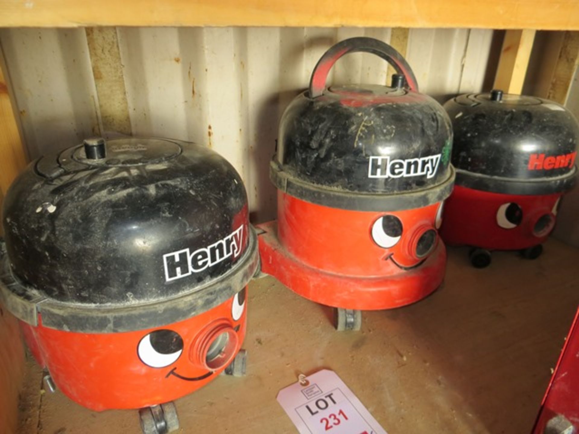 Three Henry 110v Vacuum Cleaners