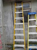 Set of Lyte Ladders Fibreglass Swing Back Step Ladders Height 2.11m Open 2.29m Closed