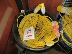 Bin Containing Quantity of 110v Extension Leads