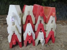 Forty Plastic Road Barriers as Lotted