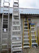 Three Aluminium 'A' Frame Step Ladders