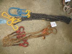 Two Sets of 4 Leg Light Duty Lifting Chains 1 with Shortners NB: This item has no record of Thorough