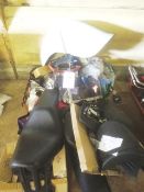 Quantity of various motorcycle seats, lights, panels, etc. (as lotted)