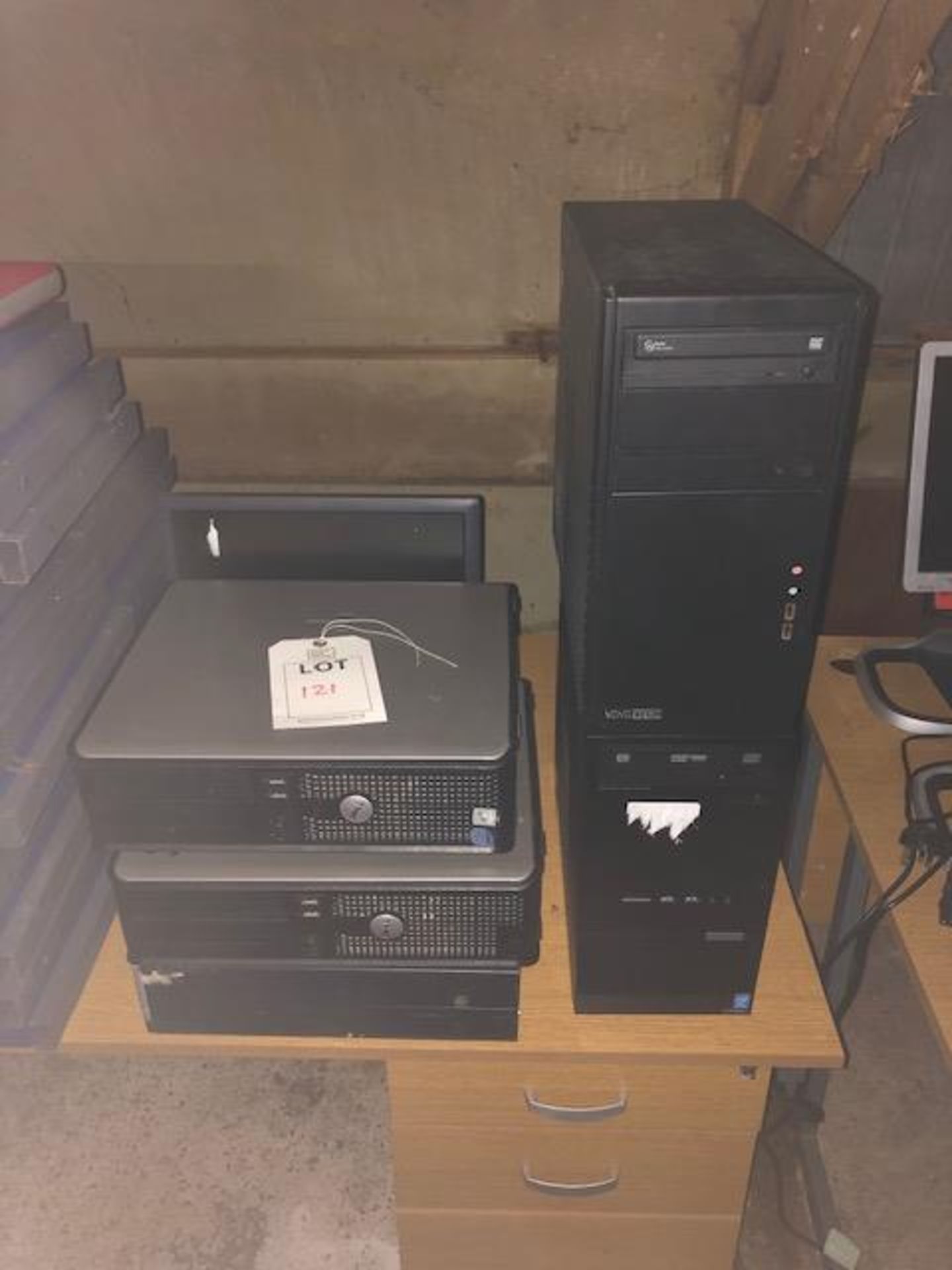 Three Dell PC's, keyboards & monitors (please note: Sold as spares/repairs/parts only)