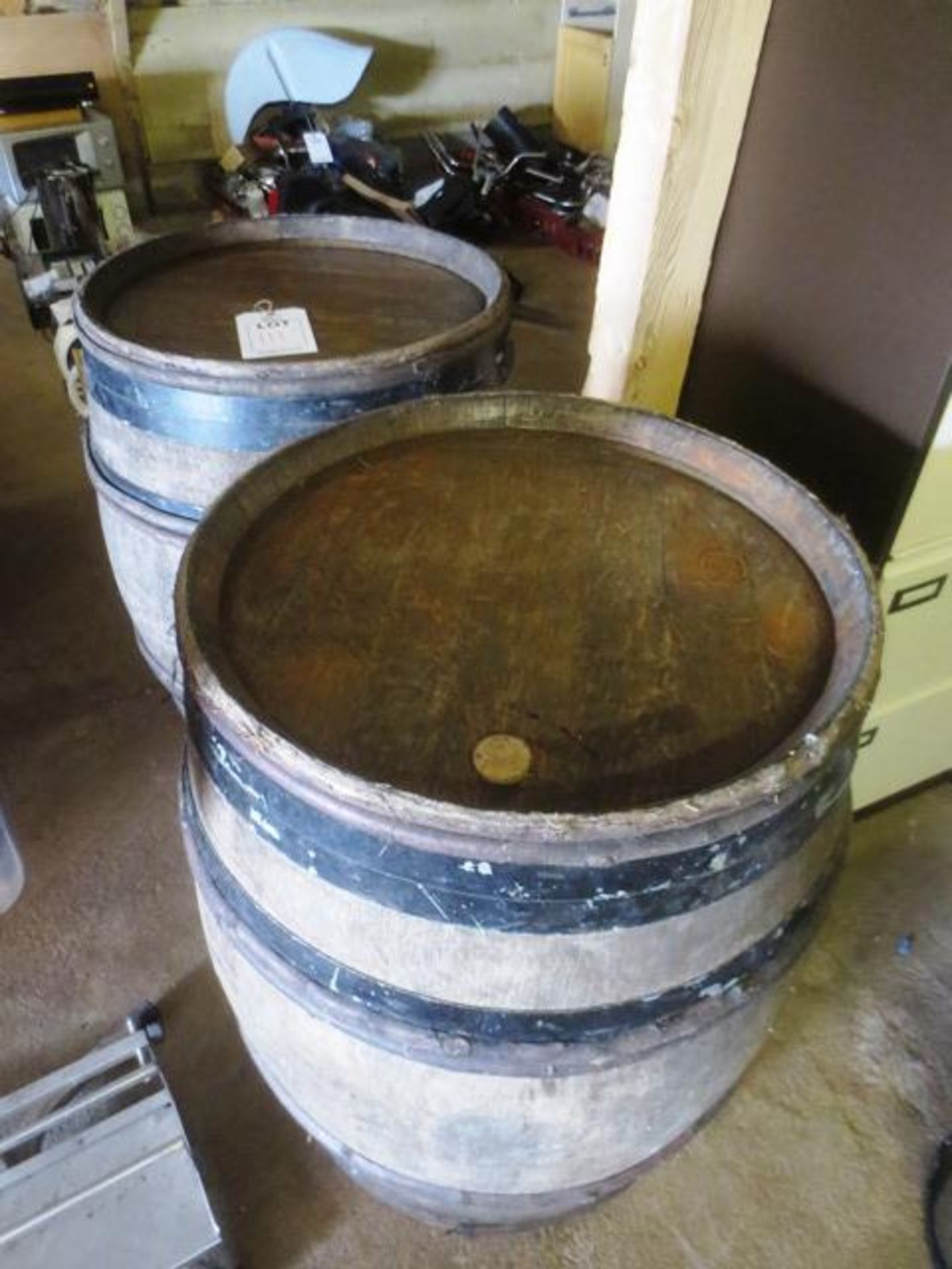 Two timber barrels/casks
