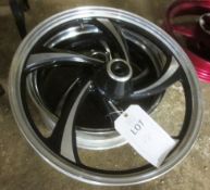 Pair of alloy motorcycle wheels incl. T21 M/C x 2.15 DOT and T18 M/C X 5.5 DOT