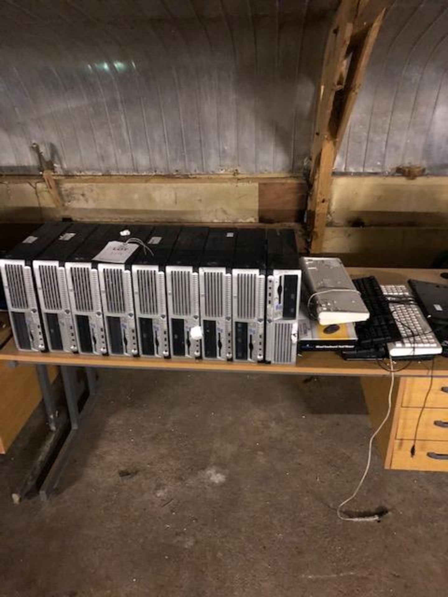 Nine HP PC's & keyboards (please note: Sold as spares/repairs/parts only)