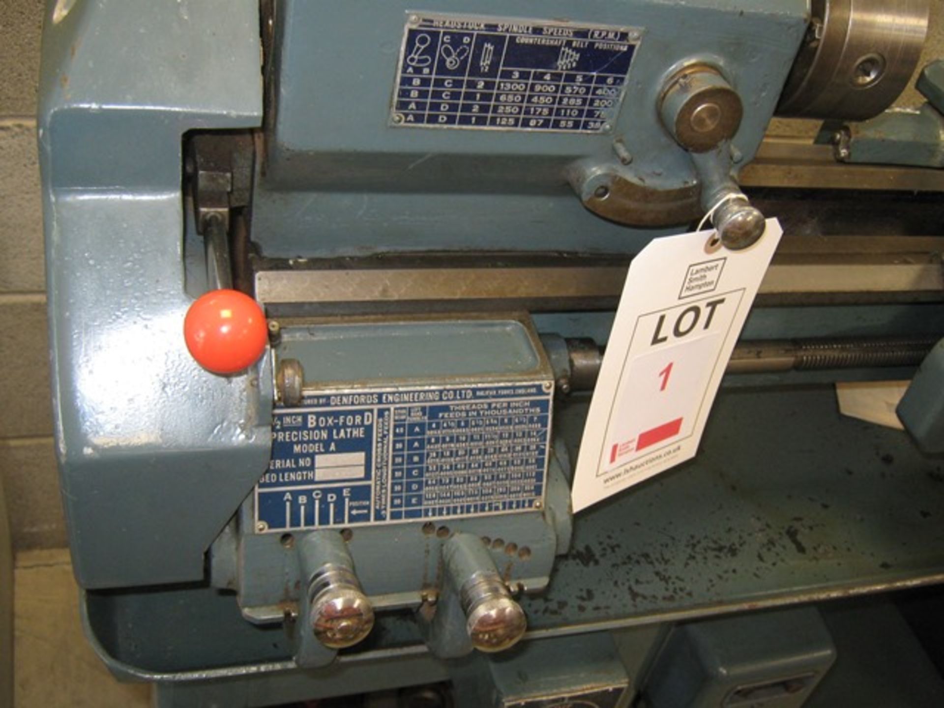 Boxford centre lathe 4 1/2" x 18" model 'A' screw cutting 240v, 3 jaw /4 jaw & collets - Image 3 of 5