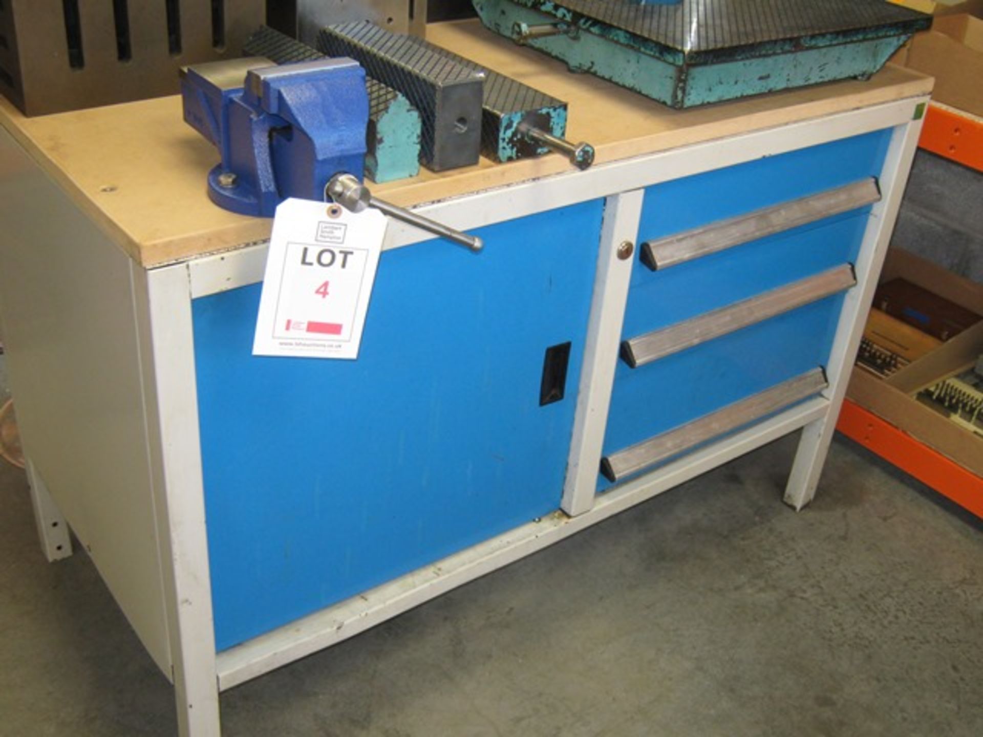 Bott work bench fitted with 4" vice (48" x 24" x 30" height) - Image 2 of 2