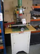 Warco mini Milling machine 18" x 4" table, 3 Morse taper spindle 240v mounted on Cabinet
