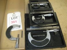 4 x Mahr micrometers, 0-100mm