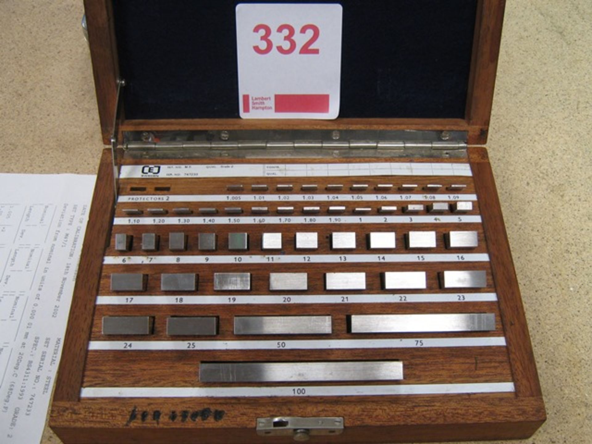 Slip gauge set metric