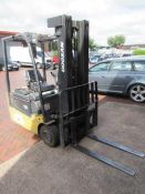 Doosan 15 electric fork lift truck c/w charger located in Stafford, viewing by appointment only 01/