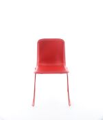 4 unused wire frame conference chairs in red (RRP £95 each) located in Stafford, viewing by