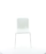 5 unused wire frame conference chairs in white (RRP £95 each) located in Stafford, viewing by