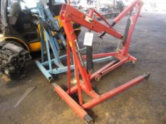 Clarke Strong-Arm hydraulic engine hoist, (2014), capacity: 1000Kgs. Note this lot has no record