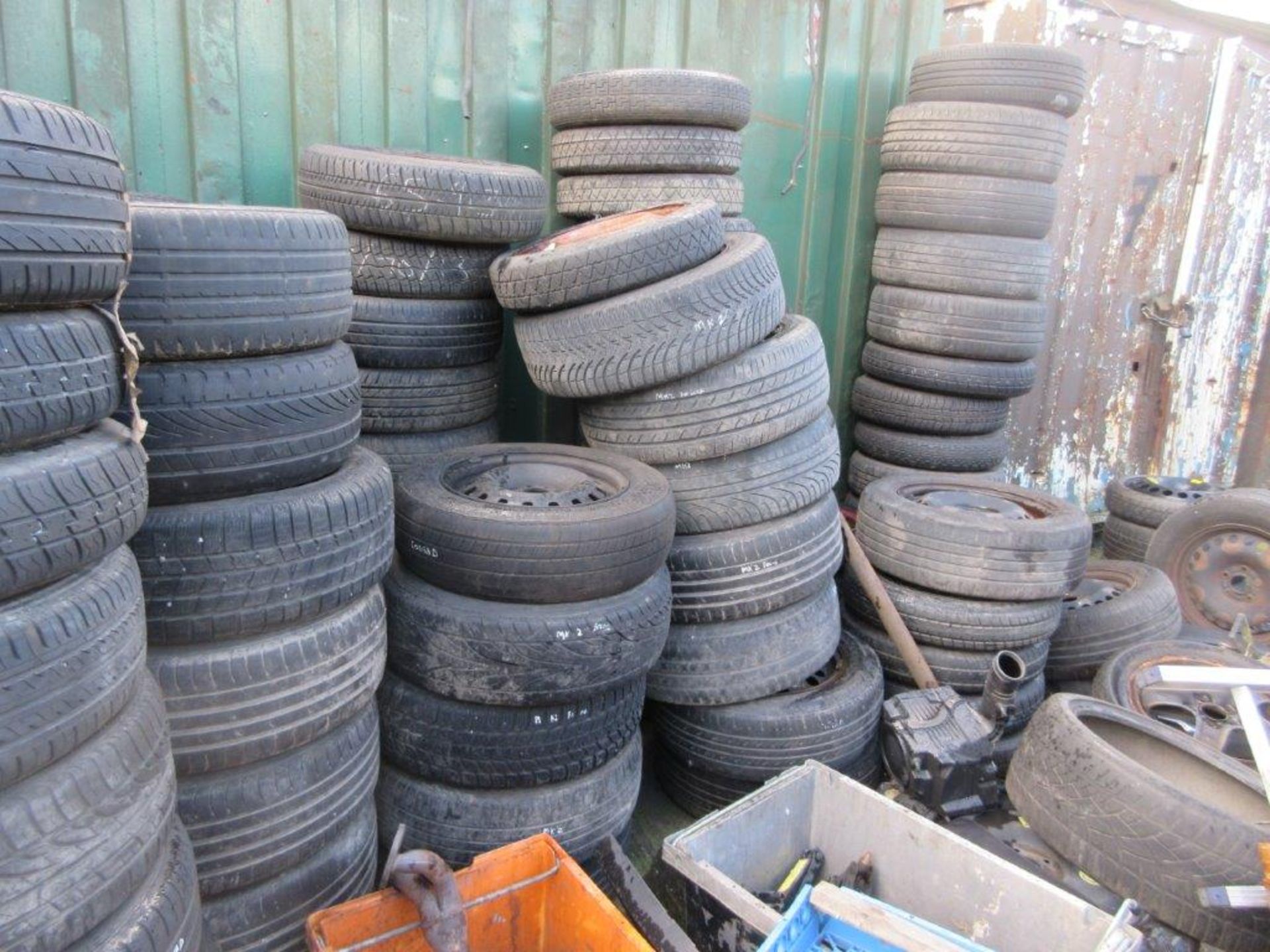 Approx. 150 plus steel wheels and tyres in good to poor condition and spacesaver tyres and - Image 2 of 3