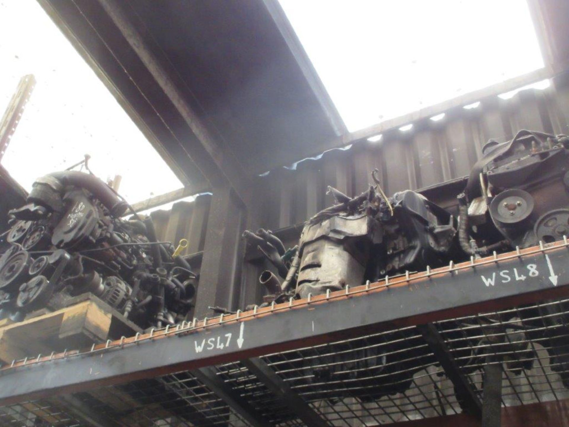 17 assorted engines with 2 bays of pallet racking including 1.8D 58 Mondeo, unknown, unknown, - Image 4 of 6
