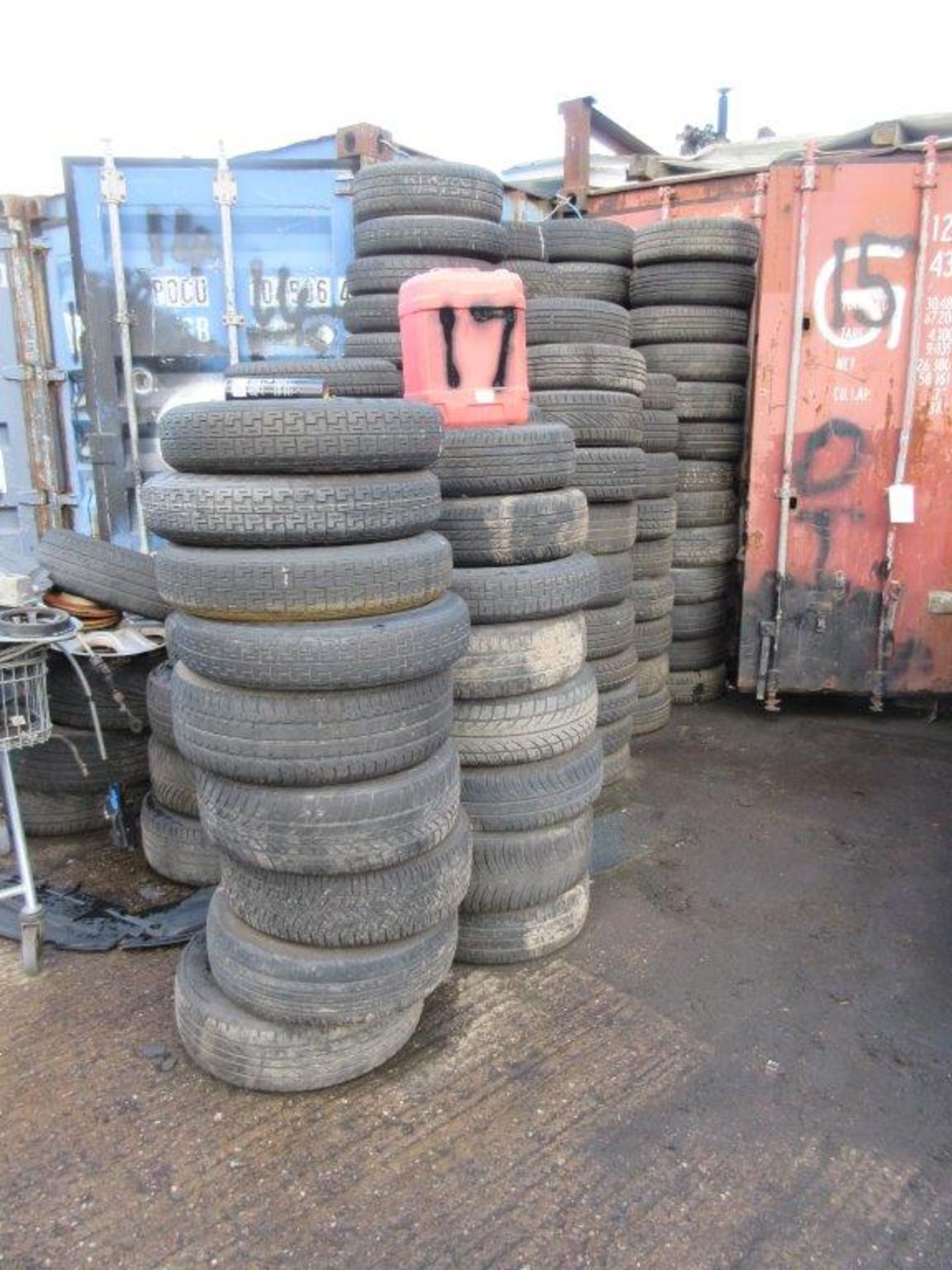 Approx. 150 plus steel wheels and tyres in good to poor condition and spacesaver tyres and - Image 3 of 3