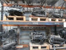 17 assorted engines with 2 bays of pallet racking including 1.8D 58 Mondeo, unknown, unknown,