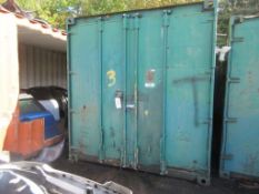 Green steel shipping container, 18 ft. x 8 ft. approx. (Container only). *NB: A work Method