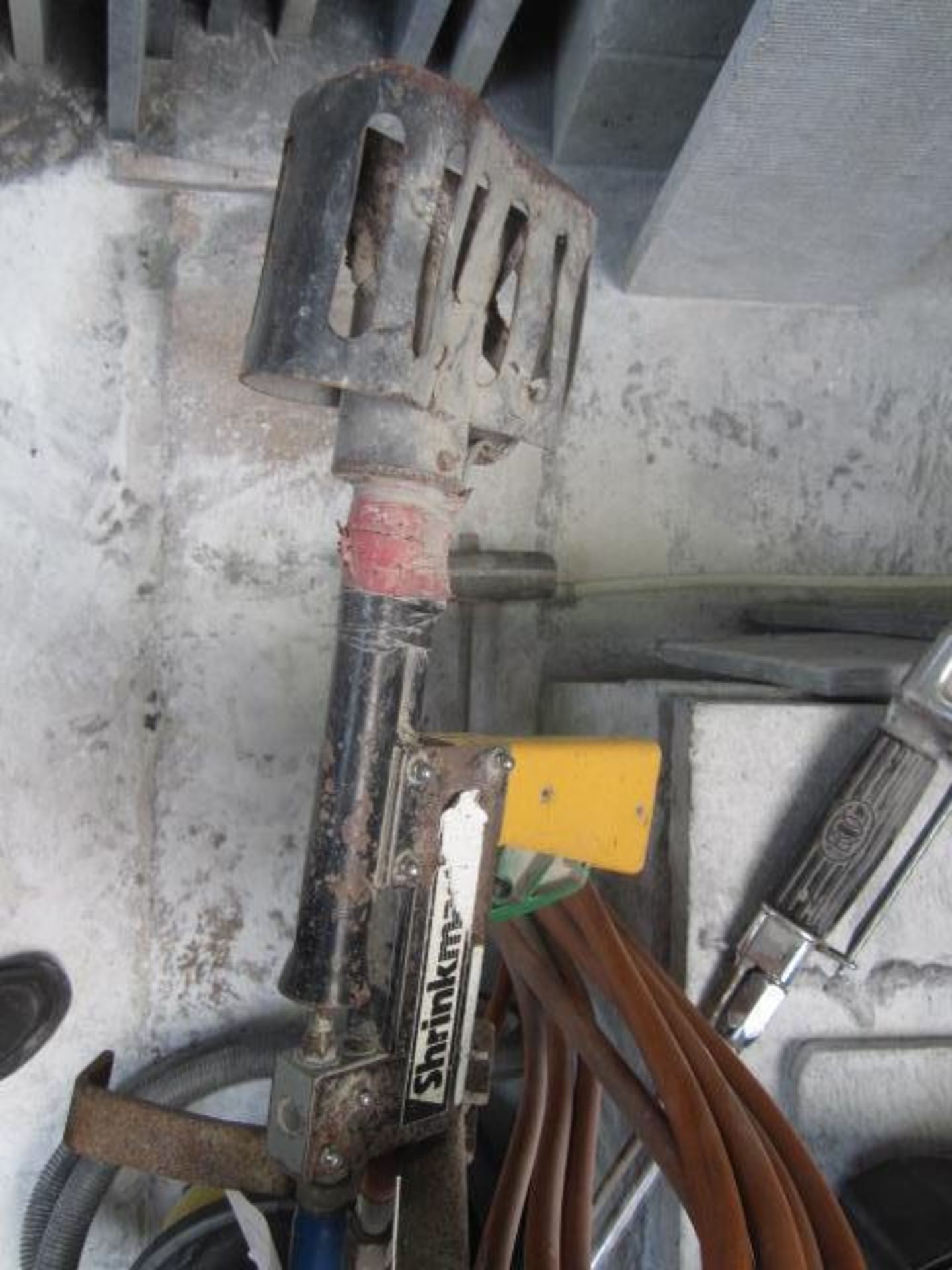 Gas bottle trolley with propane heat shrink gun, cutting torch - Image 2 of 3