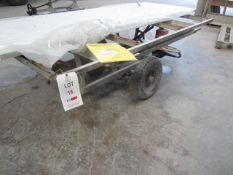 Steel framed slab trolley with hydraulic lift table, approx. size 2m x 1.3m