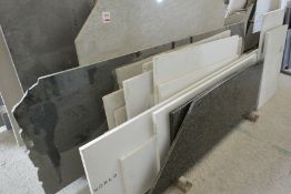 Quantity of assorted stone sheet stock, as lotted, to include Bianca Stella, Bianco Crystal etc.,