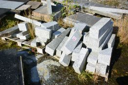 Pallet of Granite pillars/upstands, as lotted. Stock to be collected: Thursday 28th November 2019