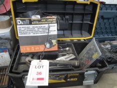 Stanley toolbox with assorted handtools, Draper mechanics bit set, part socket set, Diall