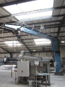 Floor-mounted pillar jib crane, s/n: 11853, SWL: 1 tonne with Davy Morris Electric Chain block,