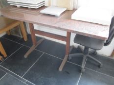 Marble top table, approx. size 1600mm x 650mm