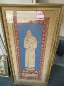 Framed tapestry of Saint Francis of Assisi