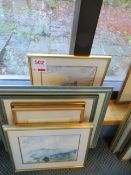 Seven various framed prints of scenery