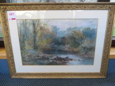 Large print of a painting of 2 men fishing on river