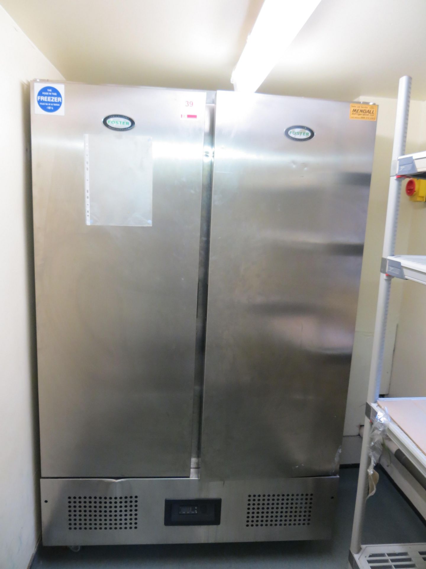 Foster FSL800L mobile 2-door stainless steel upright freezer s/n E5263780
