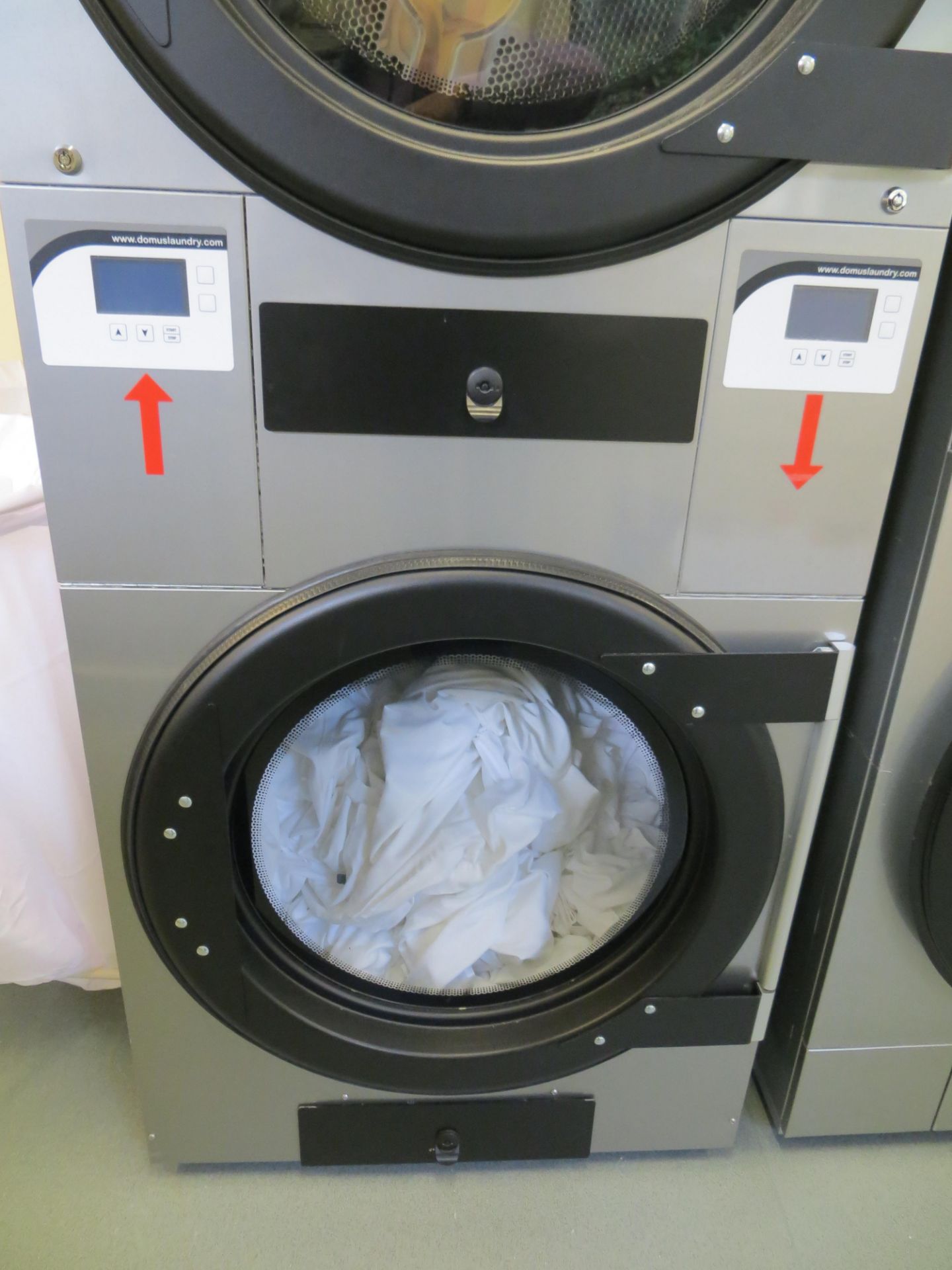 Domus DTP2-18G Stacked 18Kg Commercial Gas Tumble Dryer s/n 86757 230v Gas Power 24Kw NB A work - Image 3 of 4