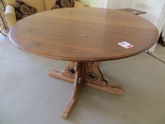 Ornate carved single pedestal 1200mm diameter dining table