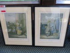Two matching framed prints by Cries of London Do you want any matches & Turnips & Carrots