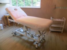 Contents of Robinia treatment room to include Silverfox electric height adjustable massage table