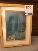 Framed Anne Stamper Pastel 'Light & Candle'