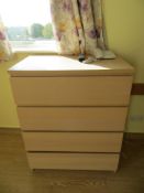 Contents of room Dove to include four drawer bedside cabinet, three drawer bedside cabinet, Sidhil