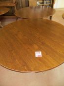 Two circular dining room tables with carved wooden pedestal 1200mm diameter