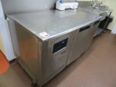 Foster Gastronorm Supra +1°/+4° two door mobile stainless steel under counter chiller