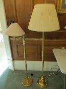 Two brass standard lamps