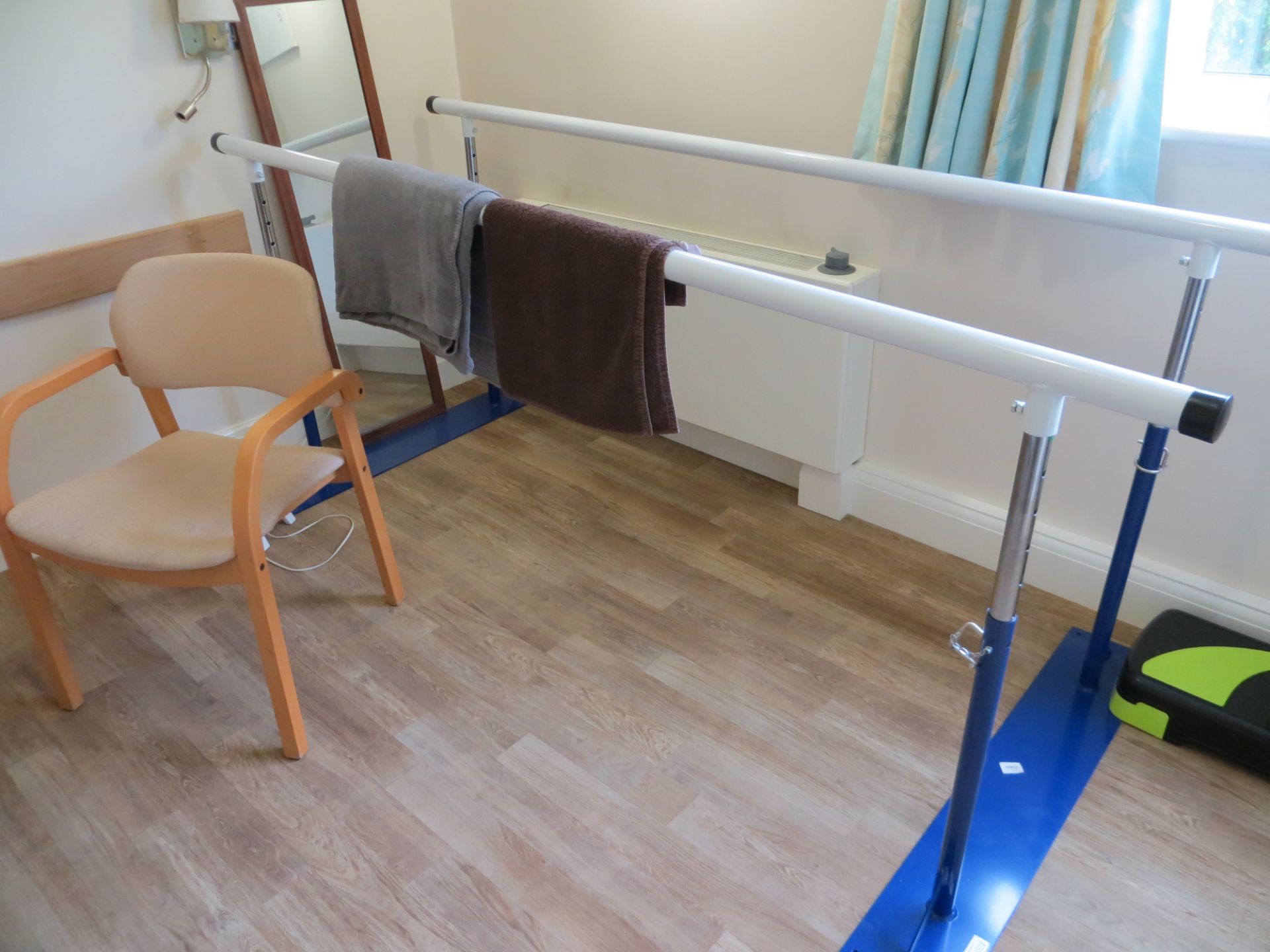 Contents of Pilgrim Reablement Gym to include height adjustable massage table, a set of remedial - Image 3 of 6